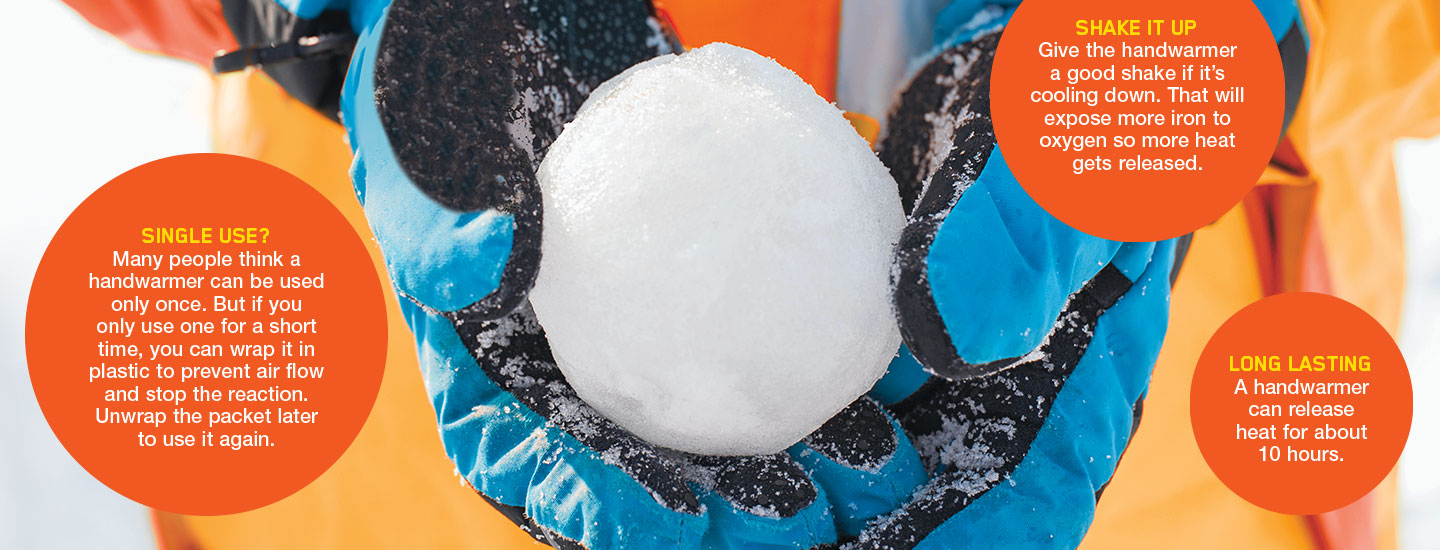 Someone holding a snowball with gloves