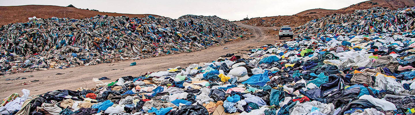 Photo showing a huge field of abandoned clothes