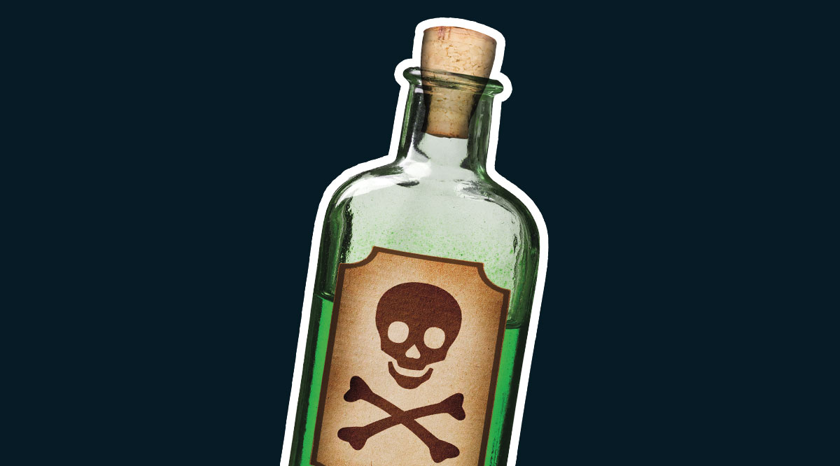 Image of a bottle filled with poison